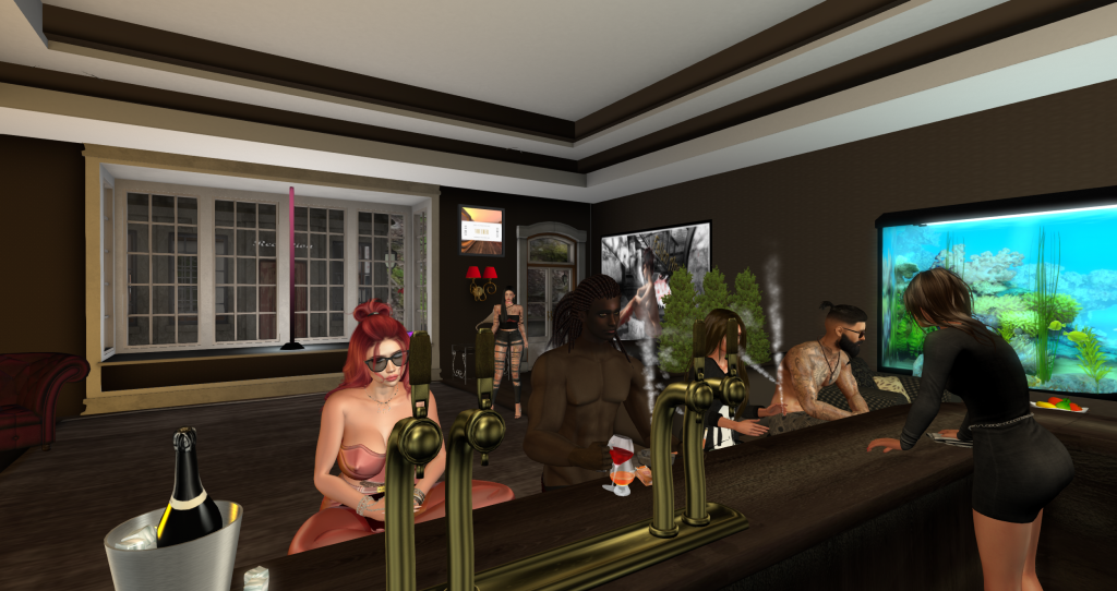 A busy bar where the beer and whores reside.